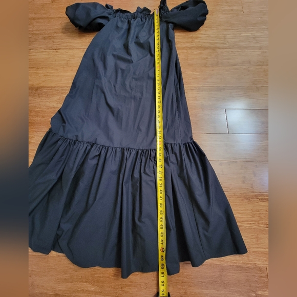 ASOS Black Puff Sleeve Poplin Maxi Dress Size 0 - Picture 3 of 9